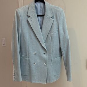 OFFICINE GÉNÉRALE DOUBLE BREASTED COTTON BLAZER- 44